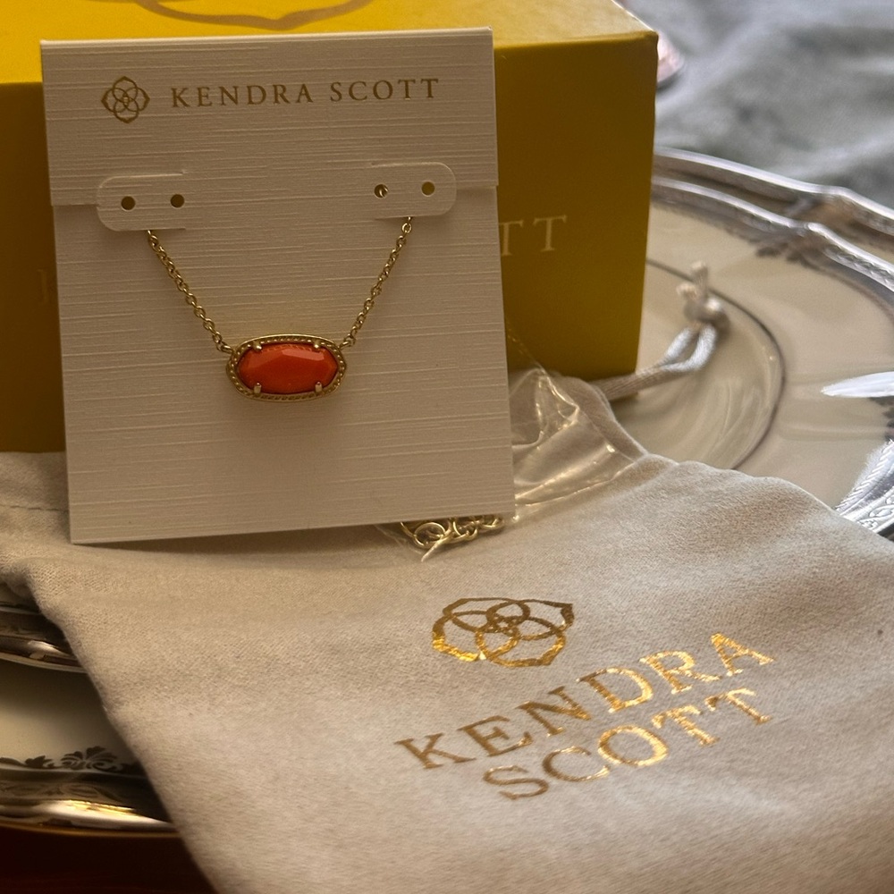 Kendra Scott Necklace Bright Coral Magnesite rare